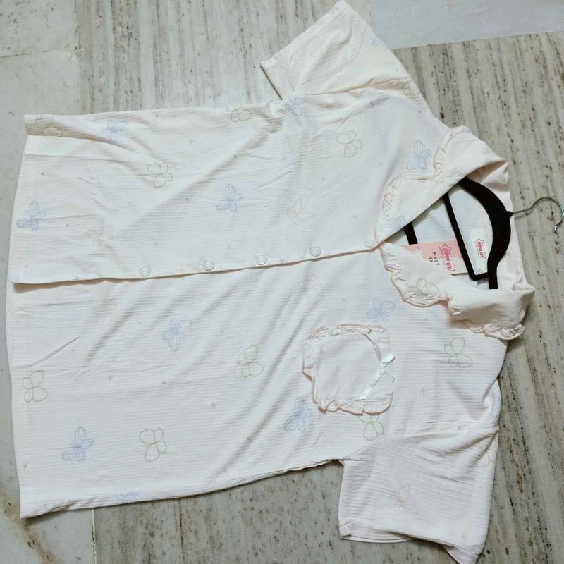 Korean Cute Butterfly Pajama Top