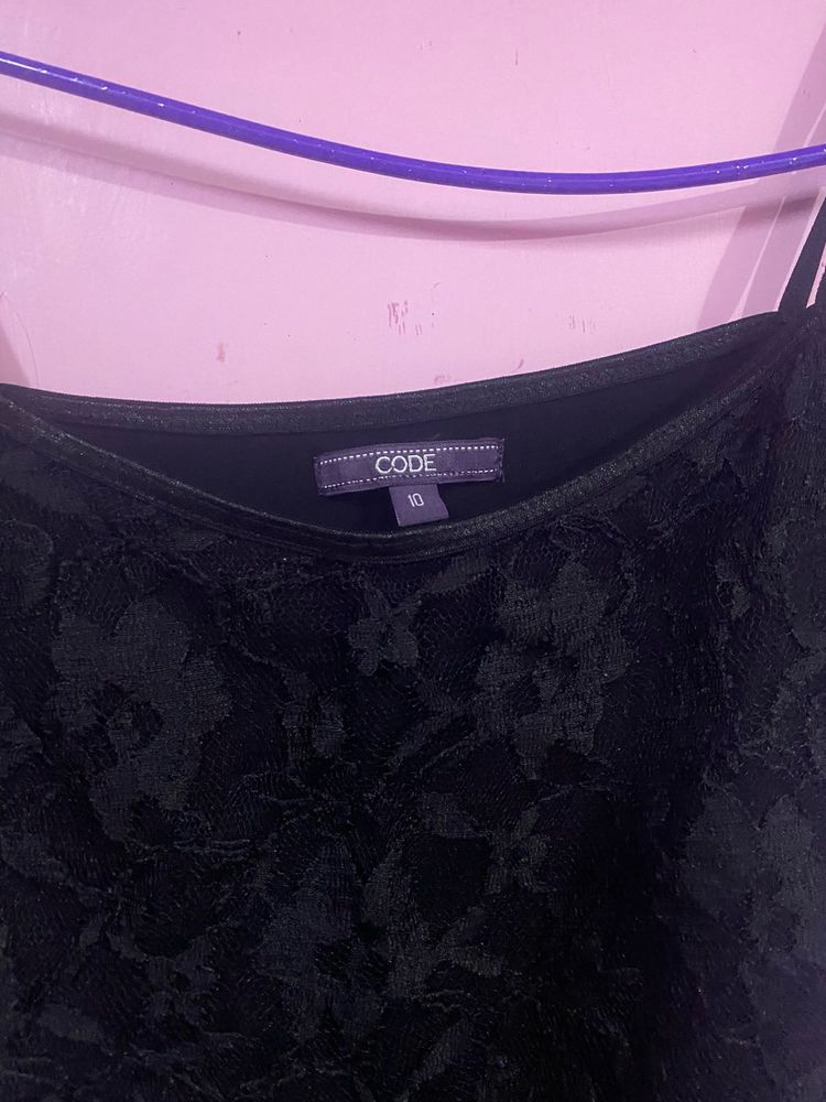 CODE Black Lace Cami Top - Size 10