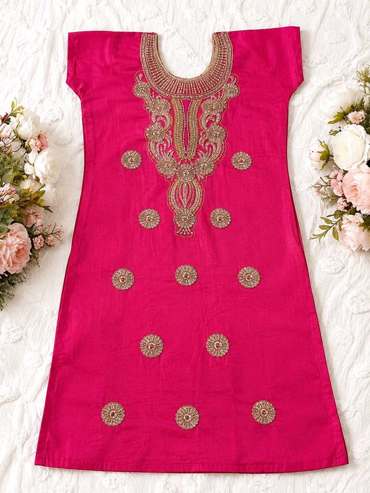 Gorgeous Pink Embroidered Kurta with heavy stones