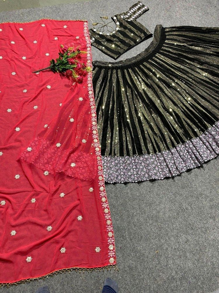 Black Colour Attractive Lehenga