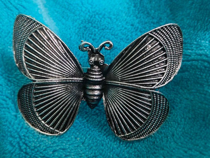 Butterfly Silver Big Ring