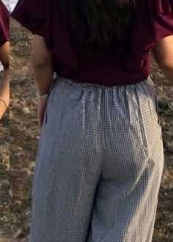 Checkered Wide-Leg Pants
