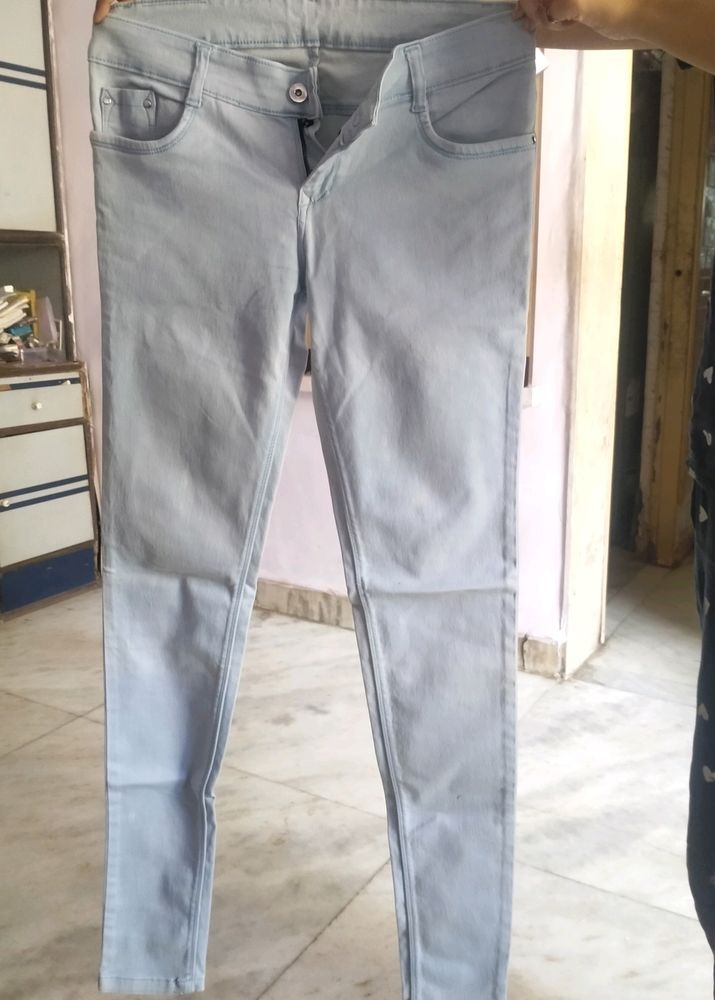 SKY BLUE DENIM SKINFIT JEANS