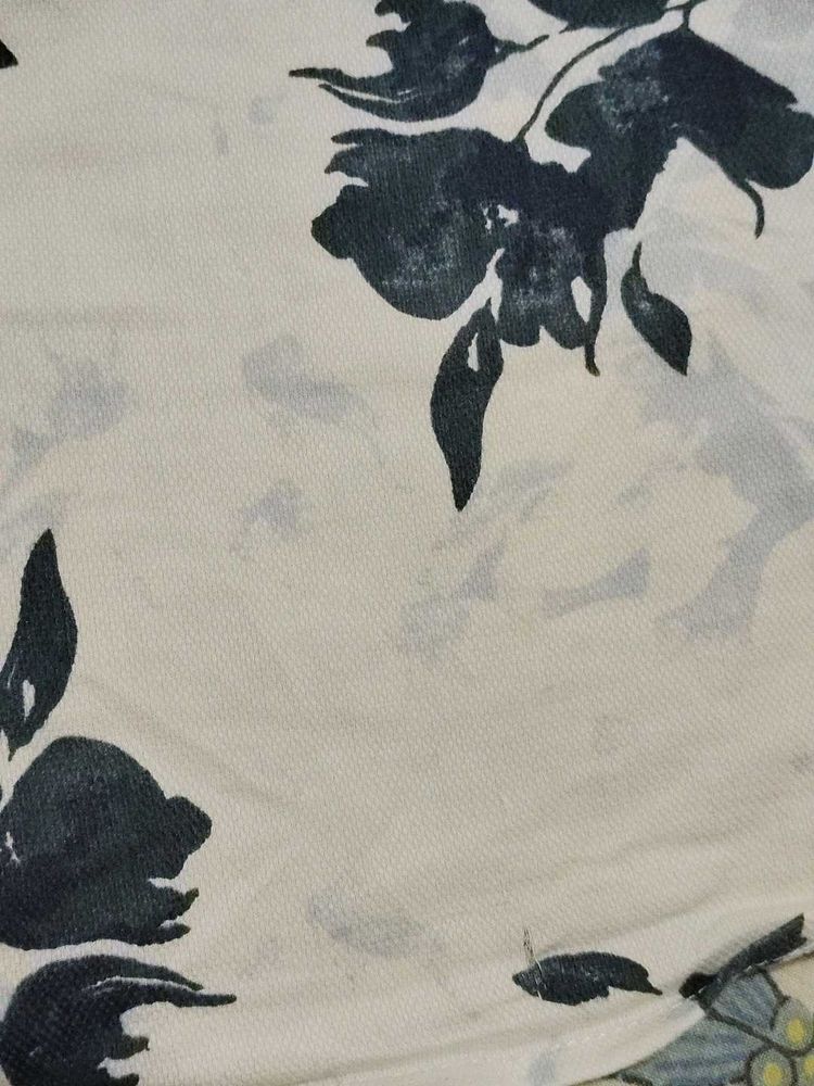 White Floral Print Blouse