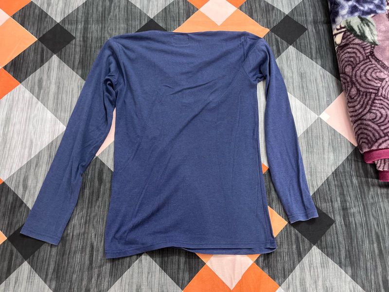 Comfortable Blue Long Sleeve Top