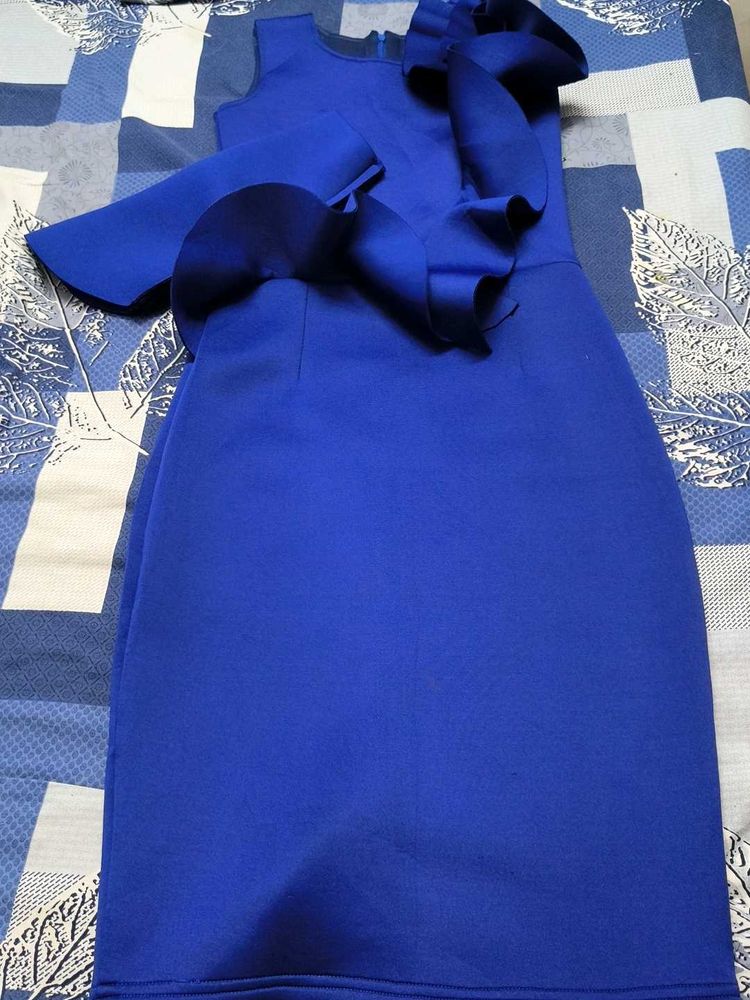 Royal Blue Ruffle Detail Dress