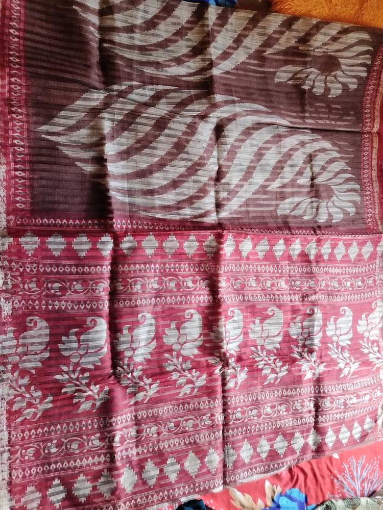 organza Saree with Floral Motifs