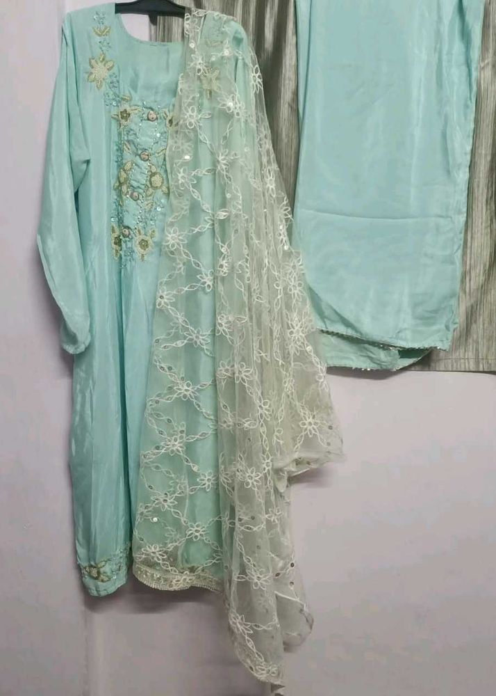 Elegant Teal Kurta Set with Dupatta