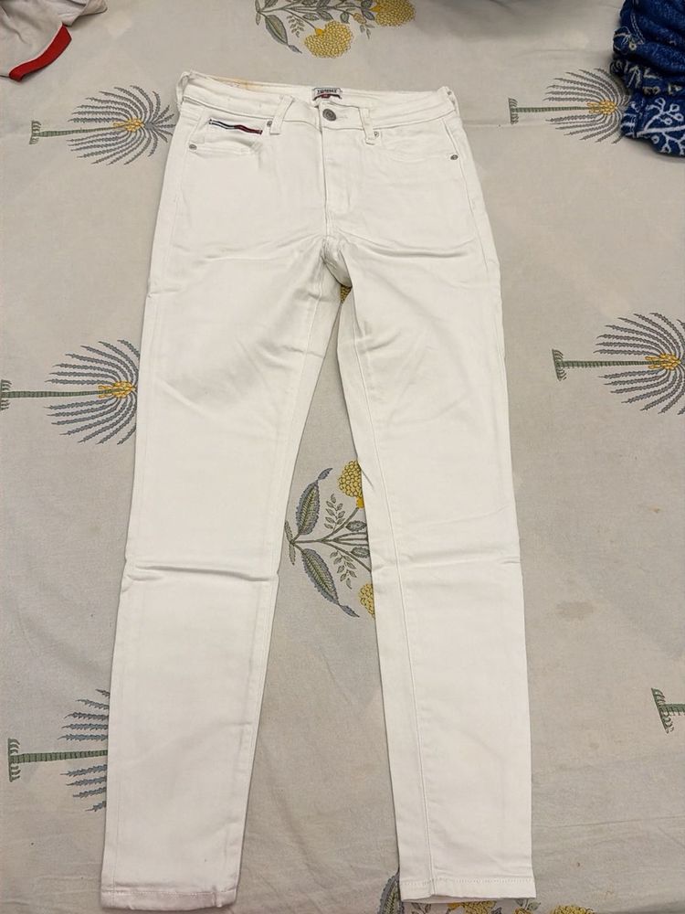 White Tommy Hilfiger Skinny Jeans