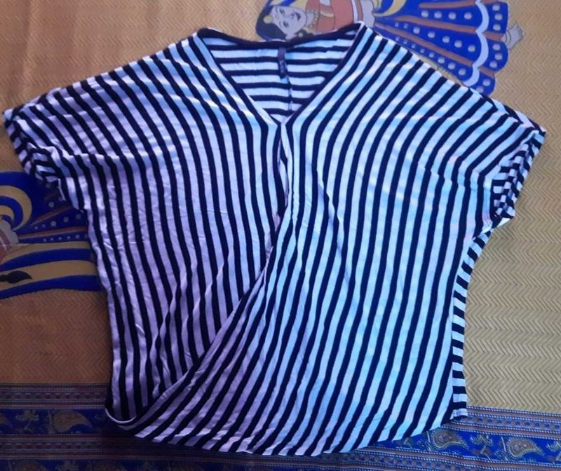 Striped V-Neck Top