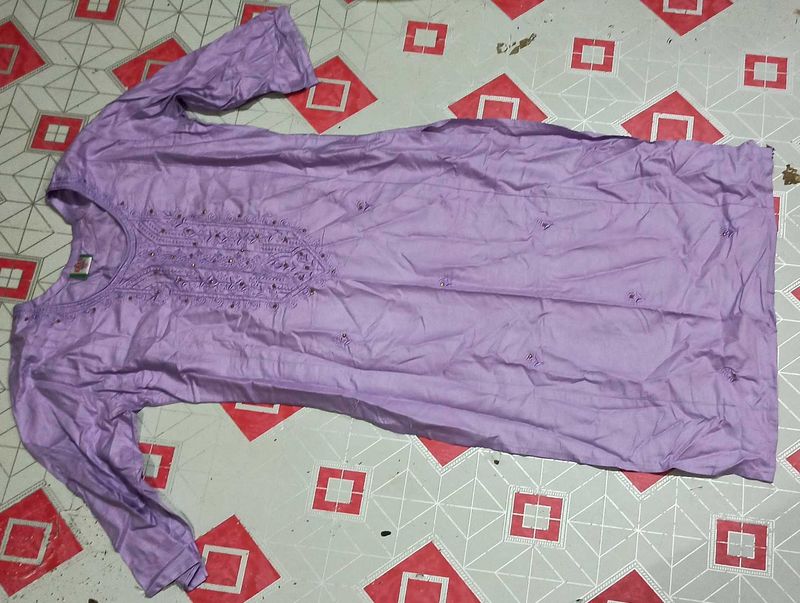 Beautiful Lavender Embroidered Kurta