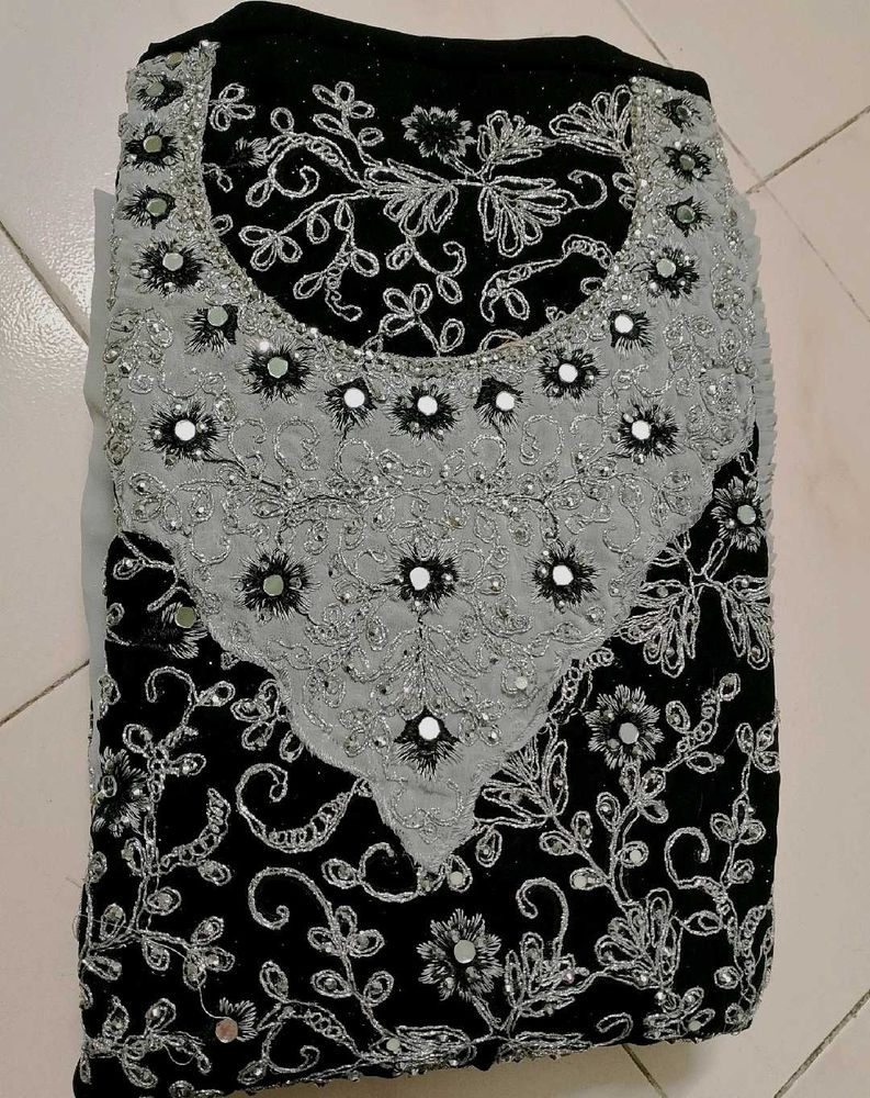 Black &amp; Silver Embroidered Suit