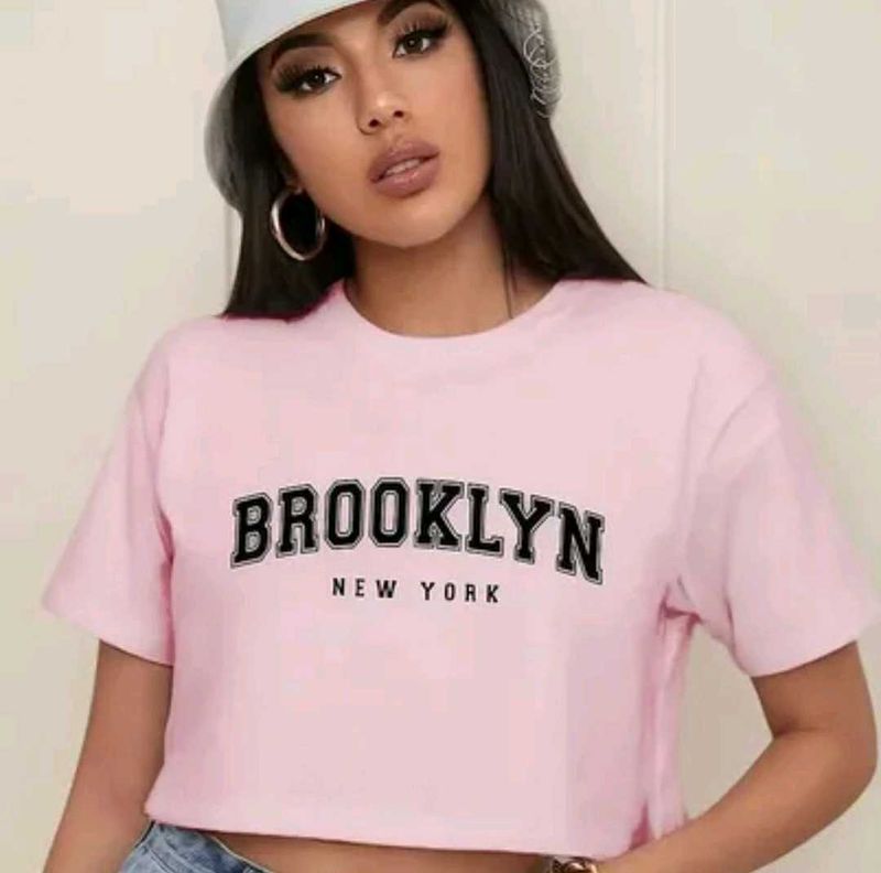 Pink Brooklyn New York Crop Top