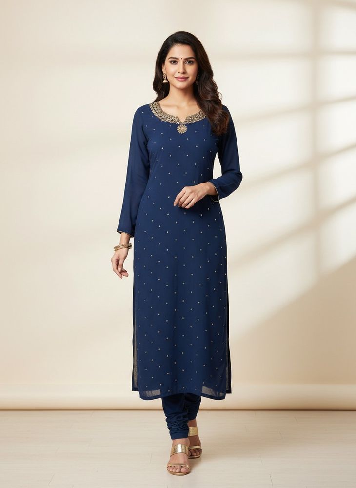 Elegant Teal Blue stone work salwar suit set