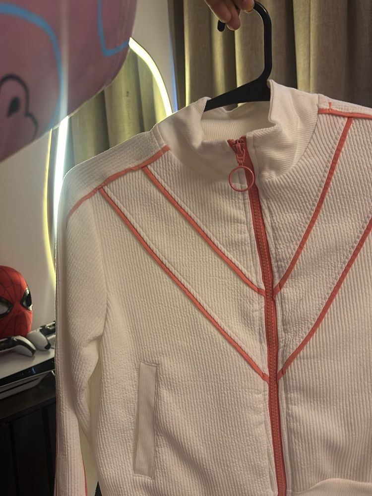 Westside White &amp; Coral Track Jacket