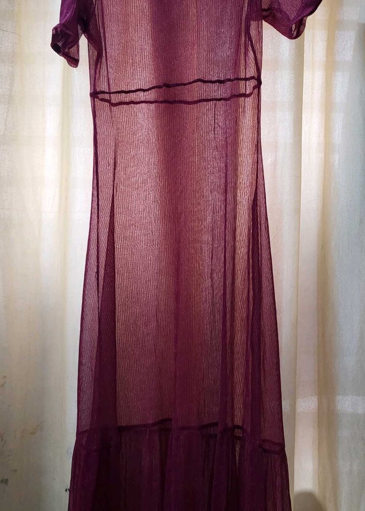 Sheer Purple Maxi Dress