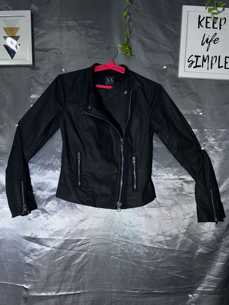 AX  Black Faux Leather Jacket