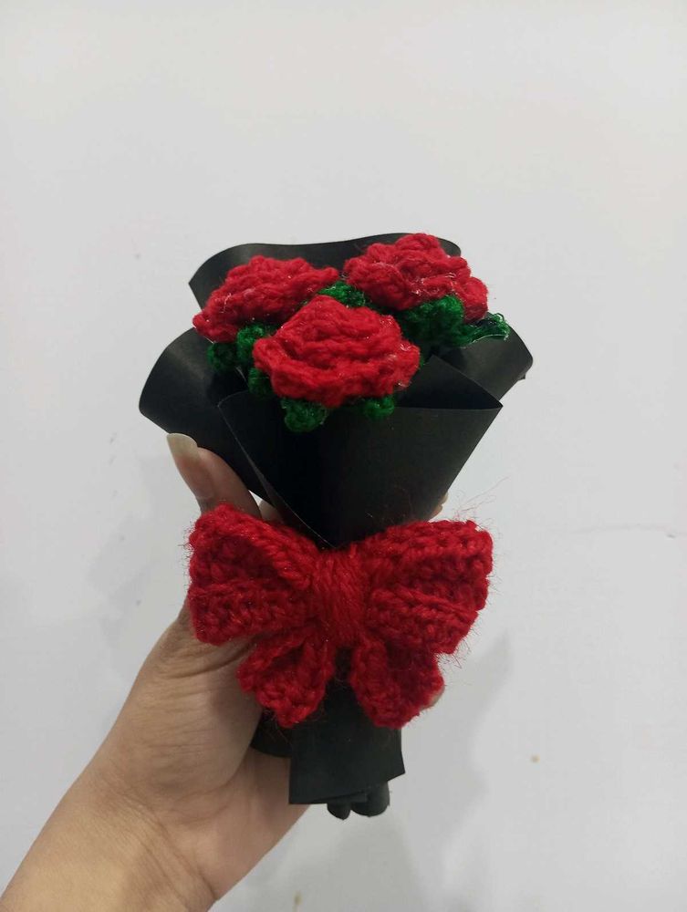 Handmade Crochet Rose Bouquet