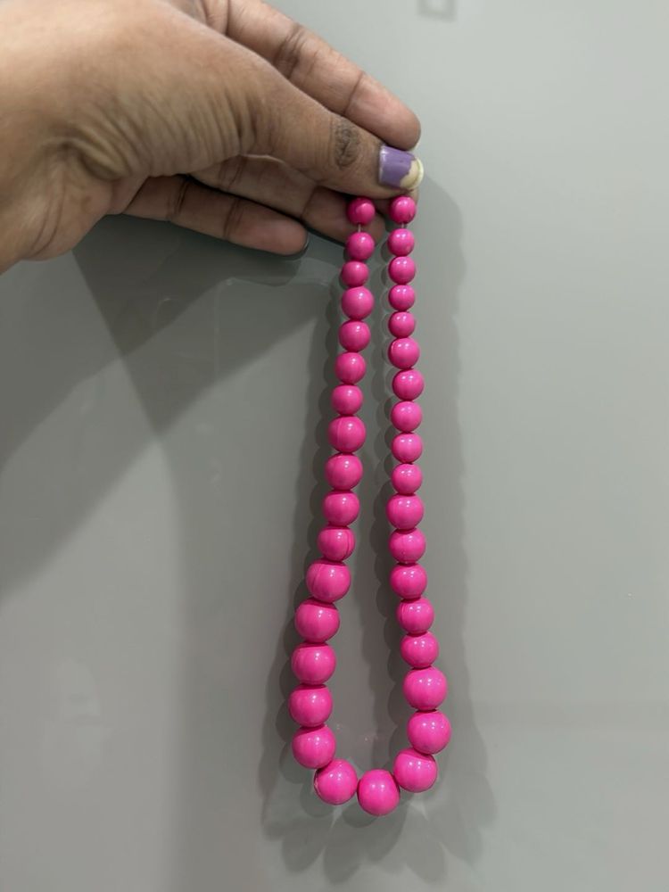 Pink Beaded Statement Necklace