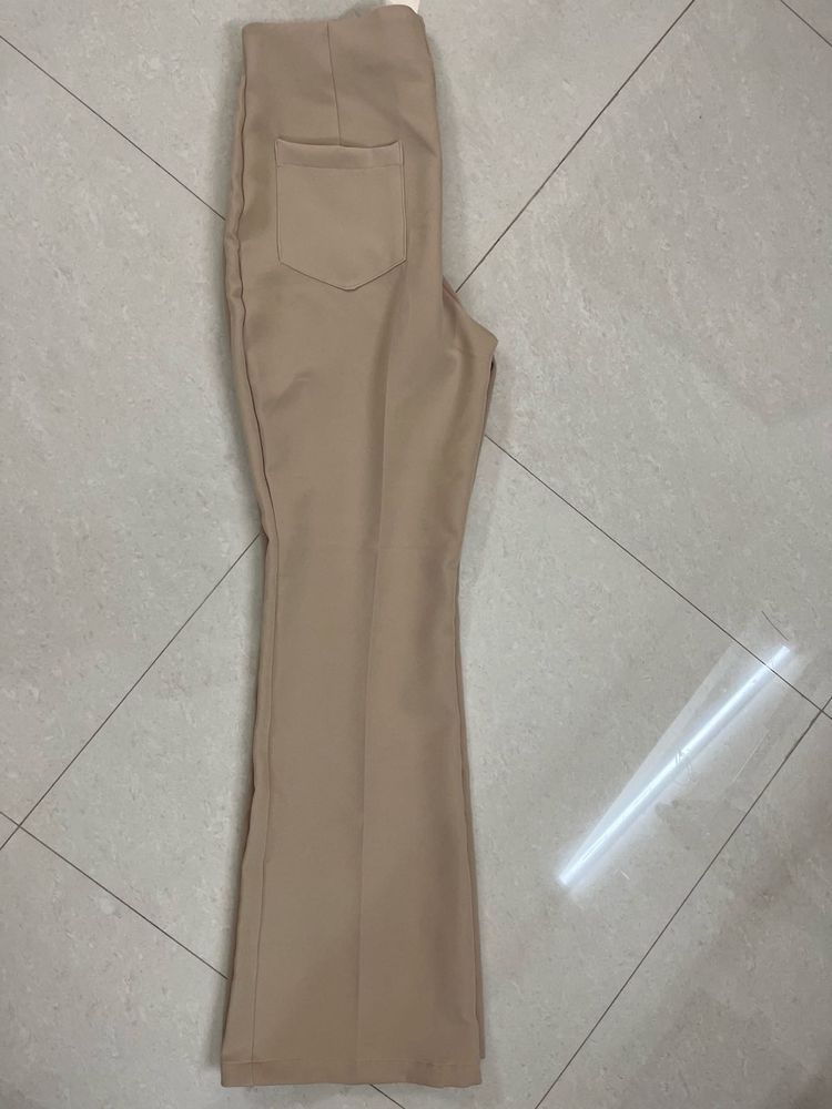 Stylish Beige Flare Pants
