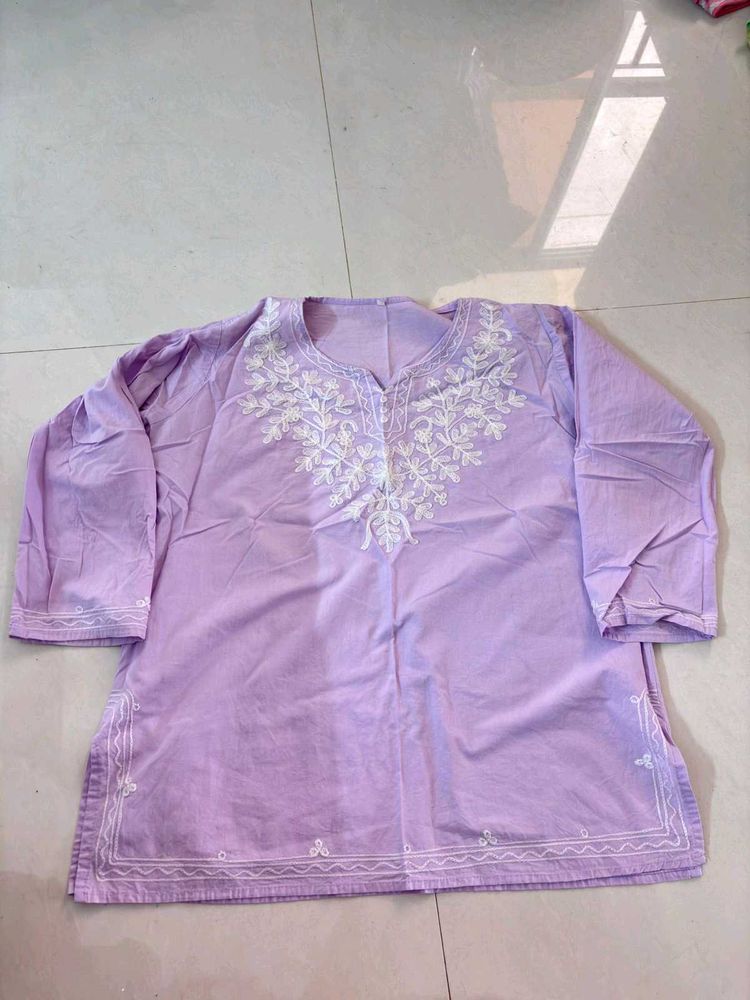 Lavender Embroidered Kurta