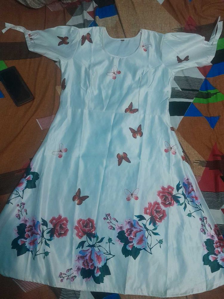 Charming Butterfly &amp; Floral Print Dress
