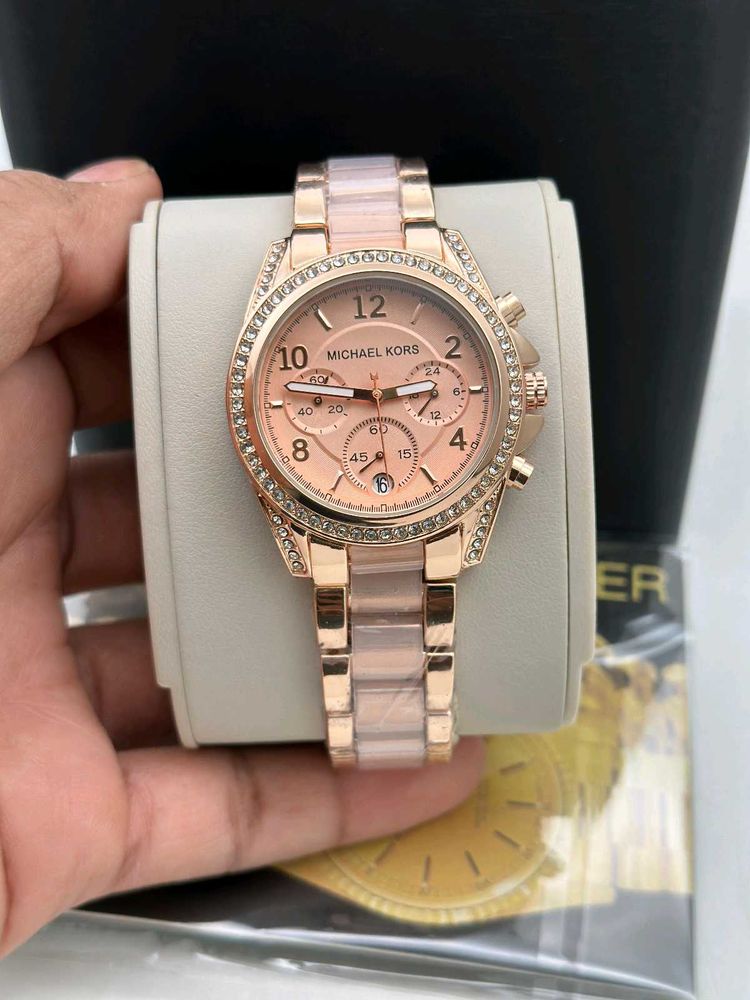 Michael Kors Rose Gold Chronograph Watch PREMIUM Q