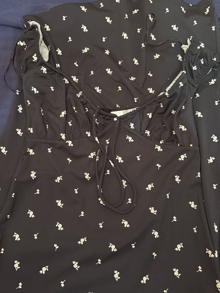 Cute Floral Print Mini Dress