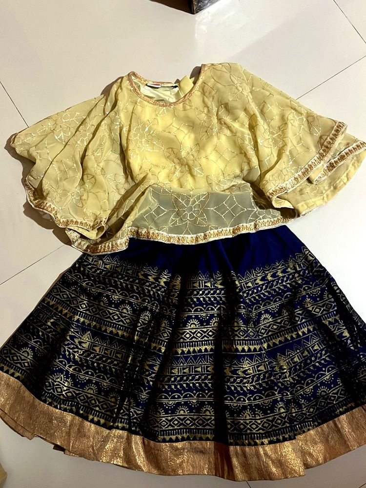 Stylish Ethnic Lehenga Choli Silk Set For BabyGirl