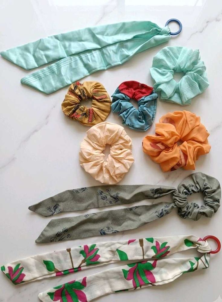 Pack of 8 Scrunchies &amp; Hair Scarves