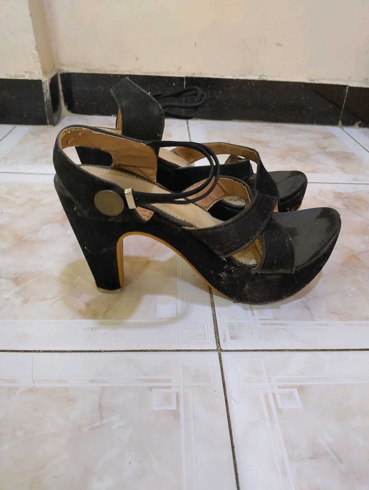 Black Cross-Strap Heels
