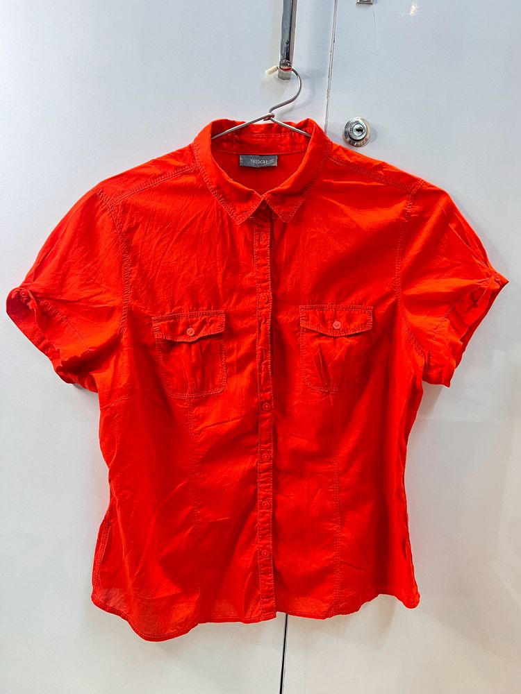 Dark Orange❤️🧡 Pure Cotton Shirt