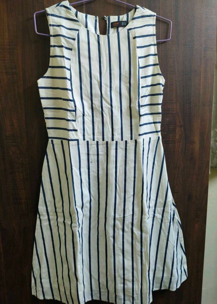 Striped Sleeveless Fit &amp; Flare Dress