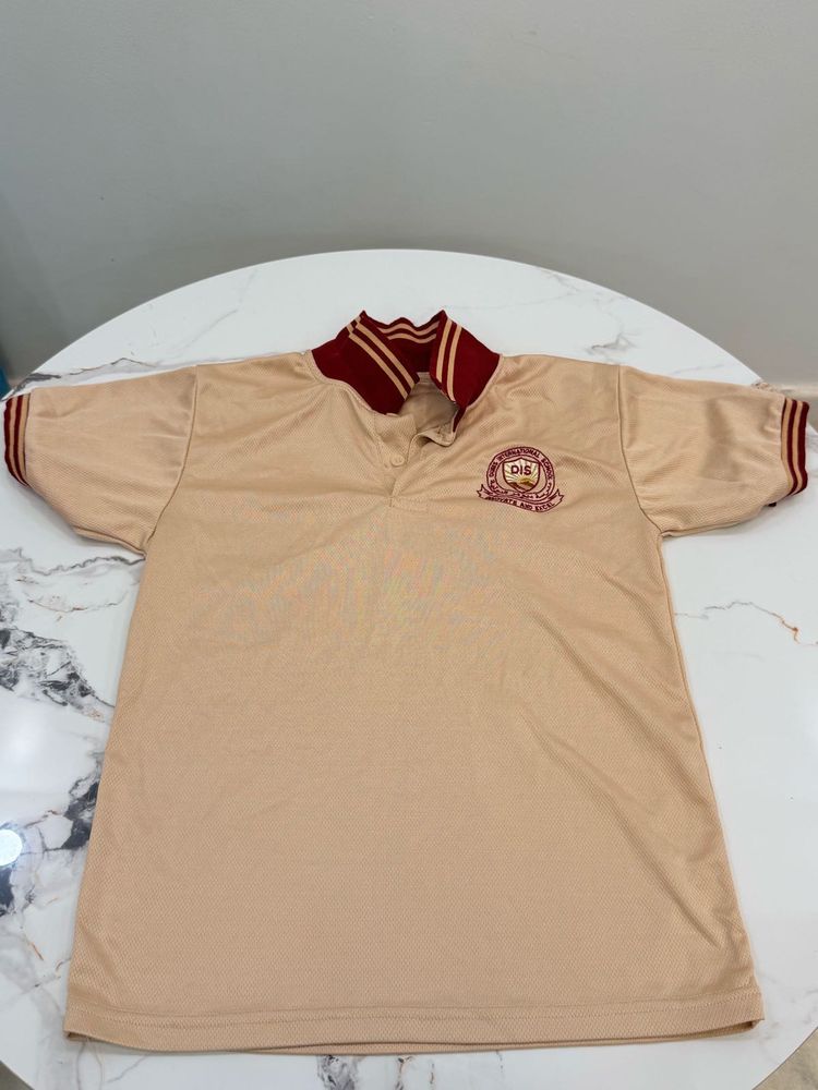 Men's Beige Polo T-Shirt