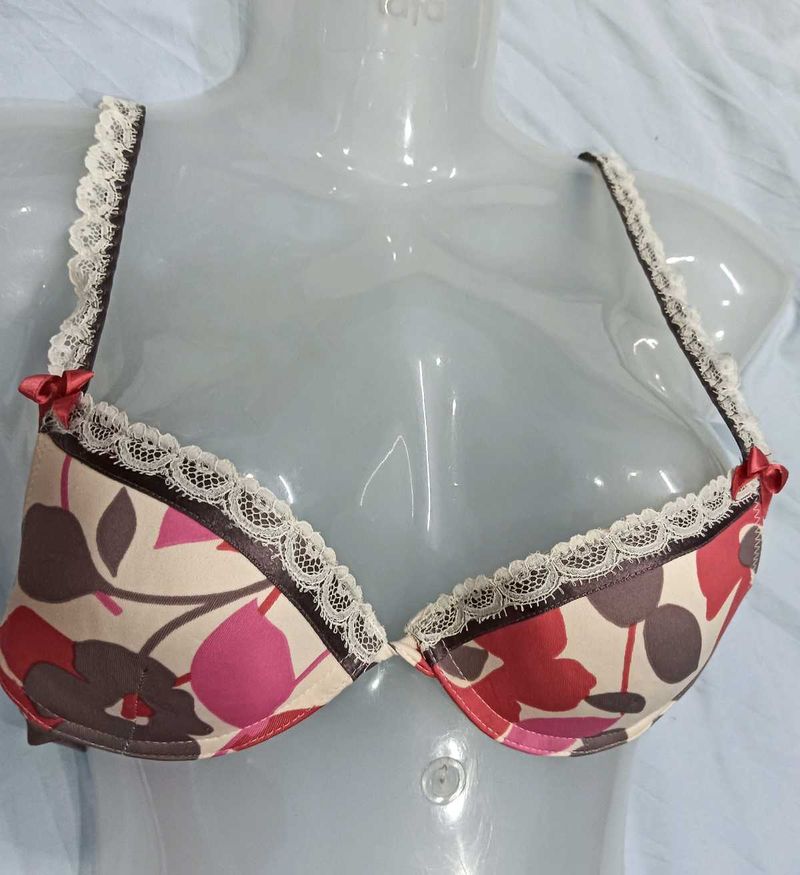 Floral Print 😍Lace Trim Bra