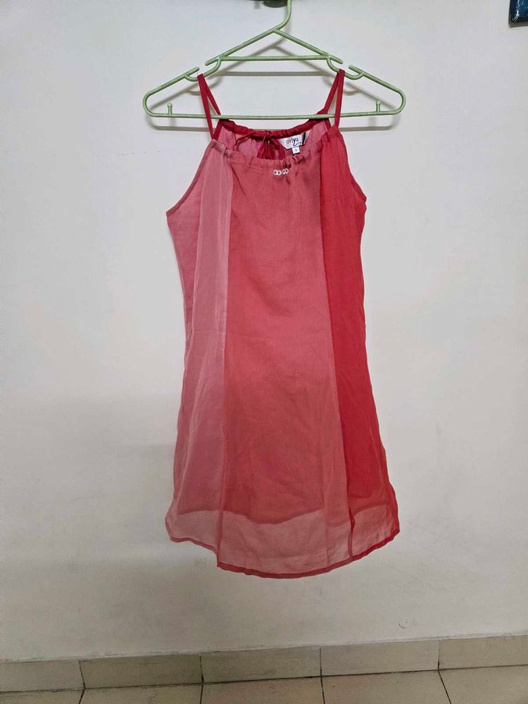 Red Ombre Spaghetti Strap Dress