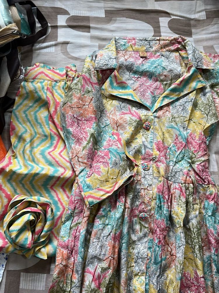 Printed Kurta and Palazzo Set