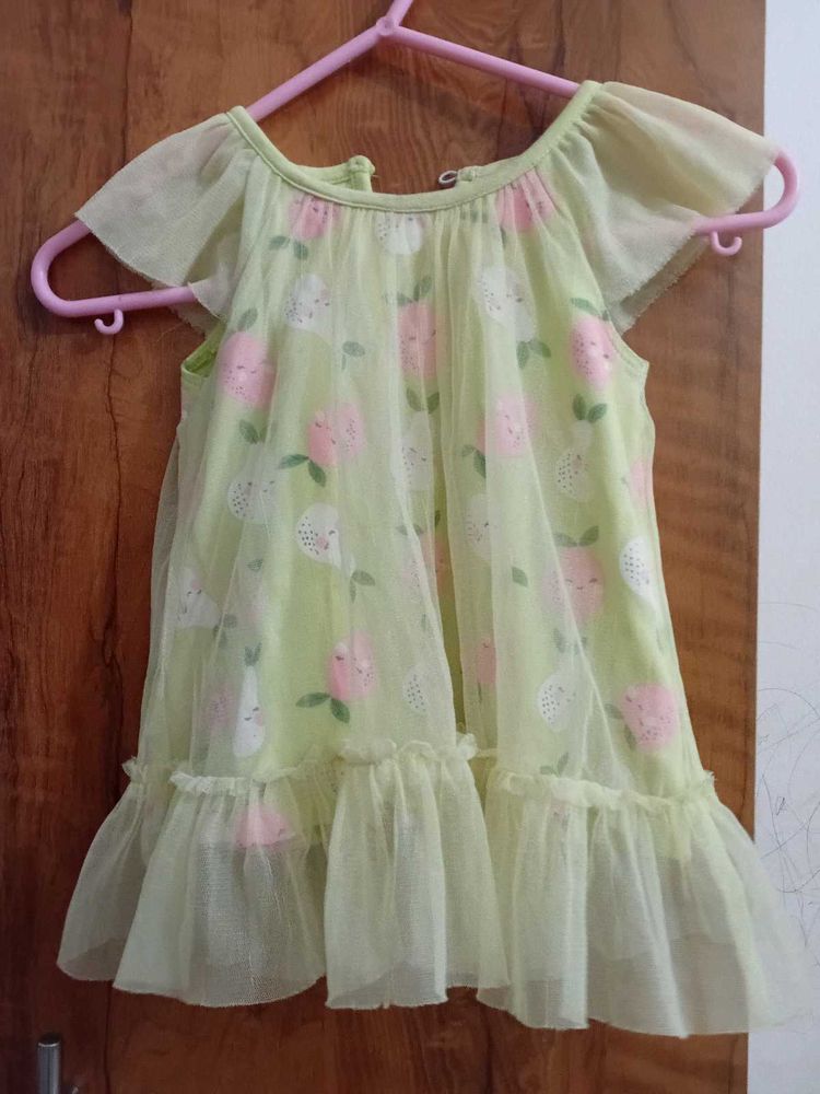 Girls Fruit Print Tulle Dress