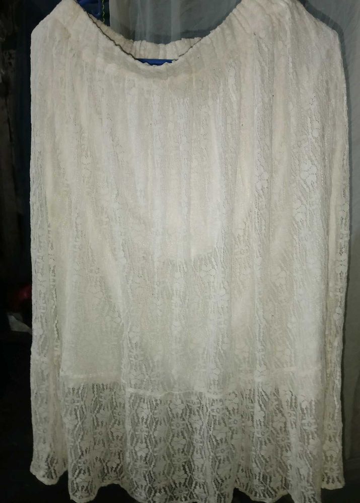 White Lace Maxi Skirt