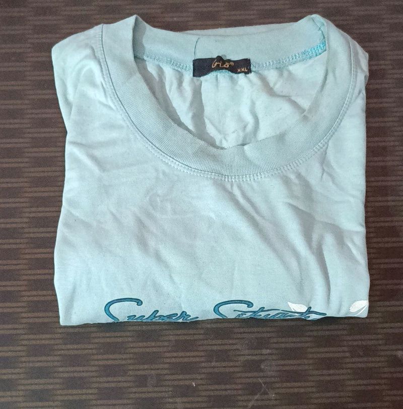 Cyan Color T Shirt Men✅