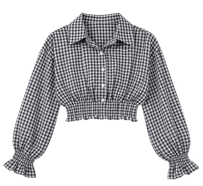 Cute Gingham Cropped Shirt