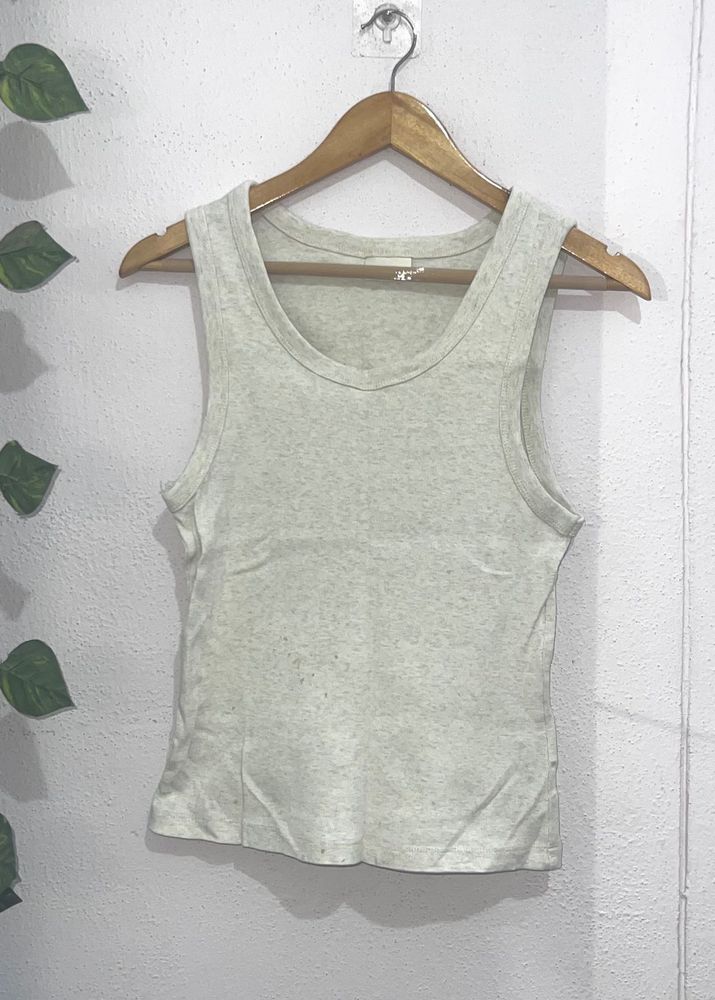 Basic off white Ribbed Tank Top