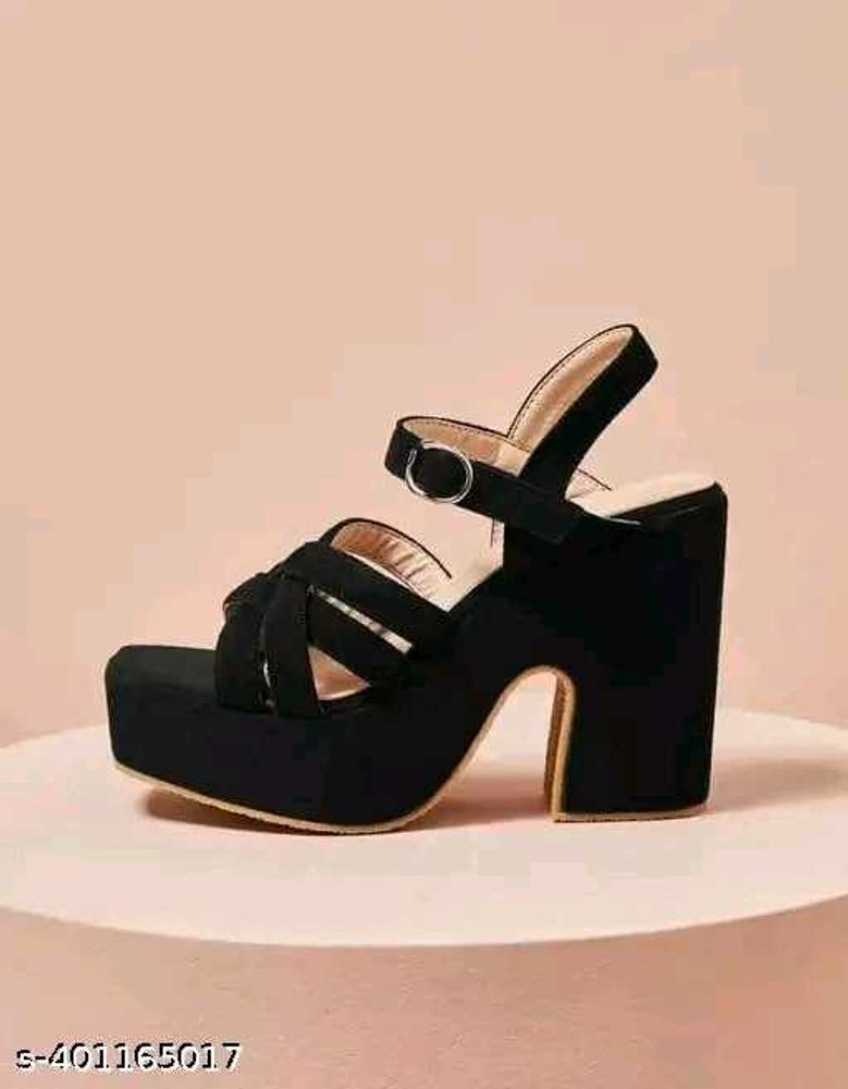 Black Wedge Heel Sandals