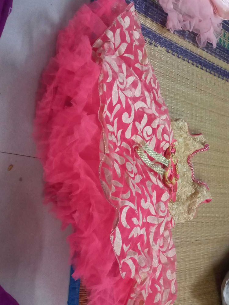 Beautiful Pink &amp; Gold Lehenga Choli