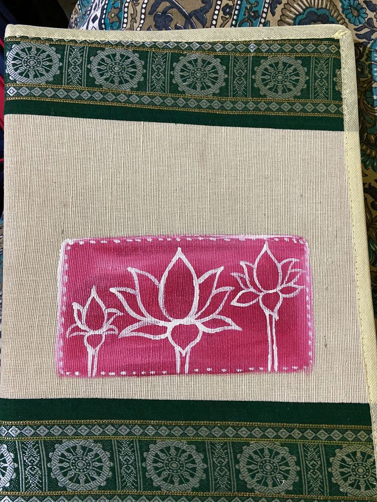 Hand-Painted Lotus Certificate Folder