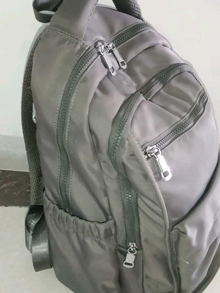 Stylish Grey Nylon Backpack