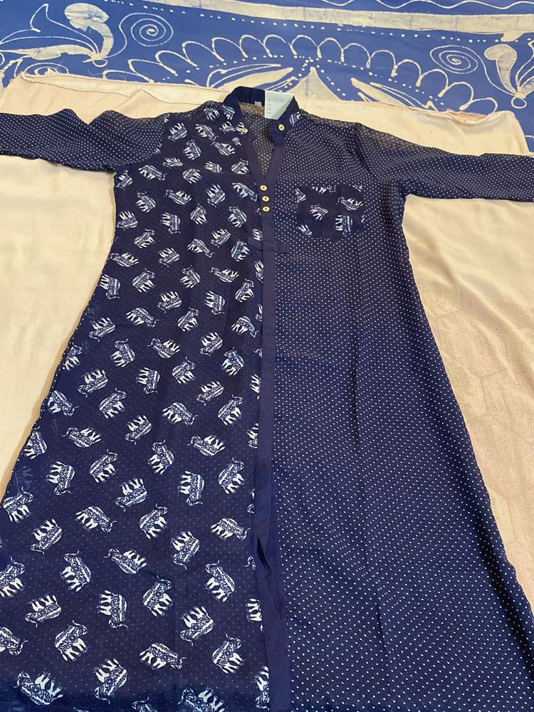 High V Neck 3qtr Slv Brand New Transparent Kurti