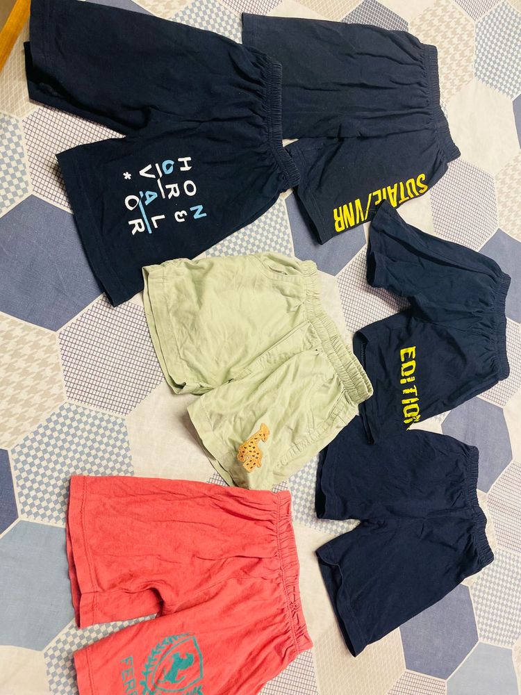 combo of 6 kids shorts