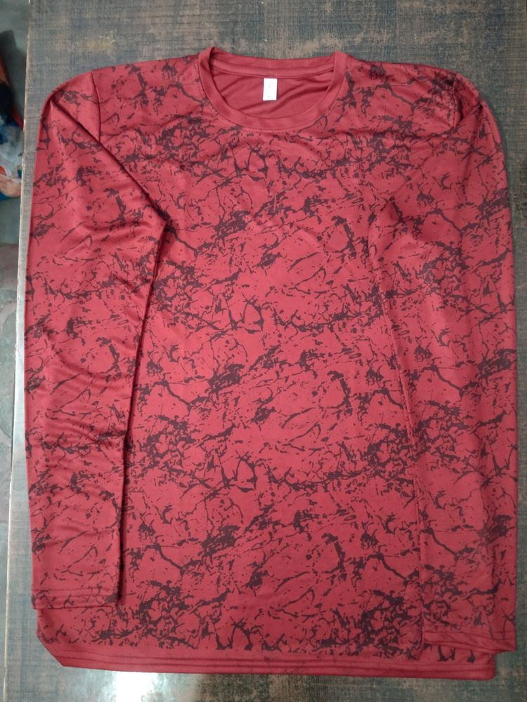 Yuvaa Dark Maroon Round Neck Tshirt For Men