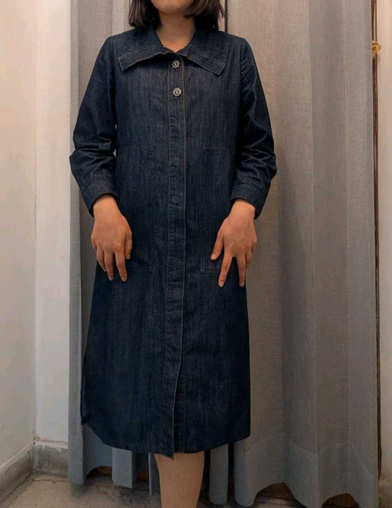 Denim Maxi Coat Dress
